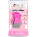 KEAIYYJ dandruff and lice comb front view stainless steel teeth