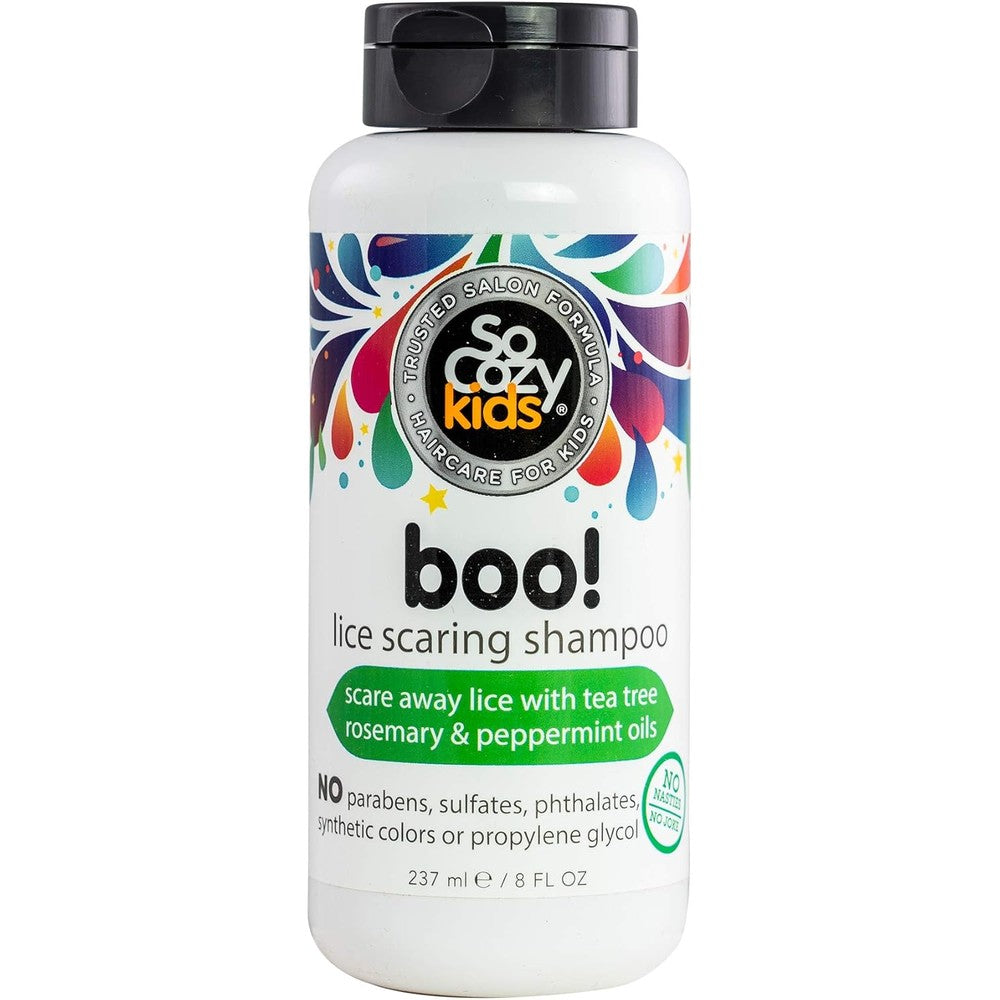 SoCozy Boo! Lice Scaring Shampoo front view for lice prevention