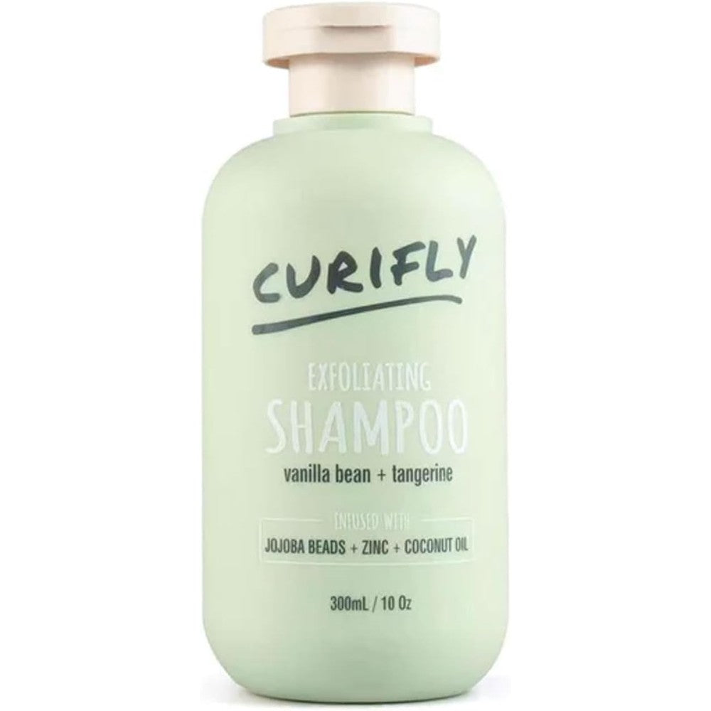 Curifly Exfoliating Shampoo bottle front view for scalp care