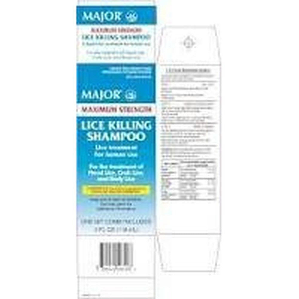 Major Maximum Strength Lice Killing Shampoo two pack front view for lice treatment.