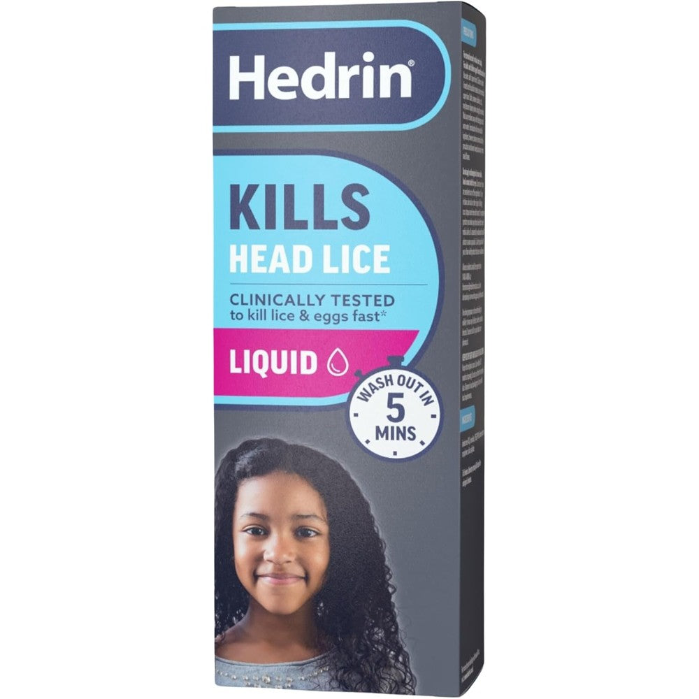 Hedrin Once Liquid Gel 100ml front packaging for head lice treatment