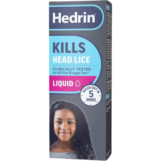 Hedrin Once Liquid Gel 100ml front packaging for head lice treatment