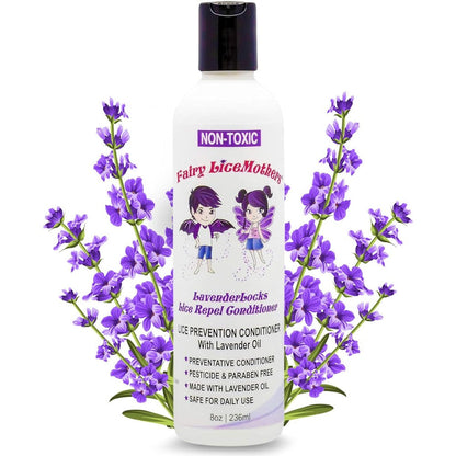 Fairy LiceMothers LavenderLocks Lice Prevention Conditioner front bottle view for natural lice defense