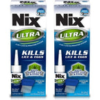 Nix Ultra 2-In-1 Lice Treatment front packaging showing two pack solution and comb.
