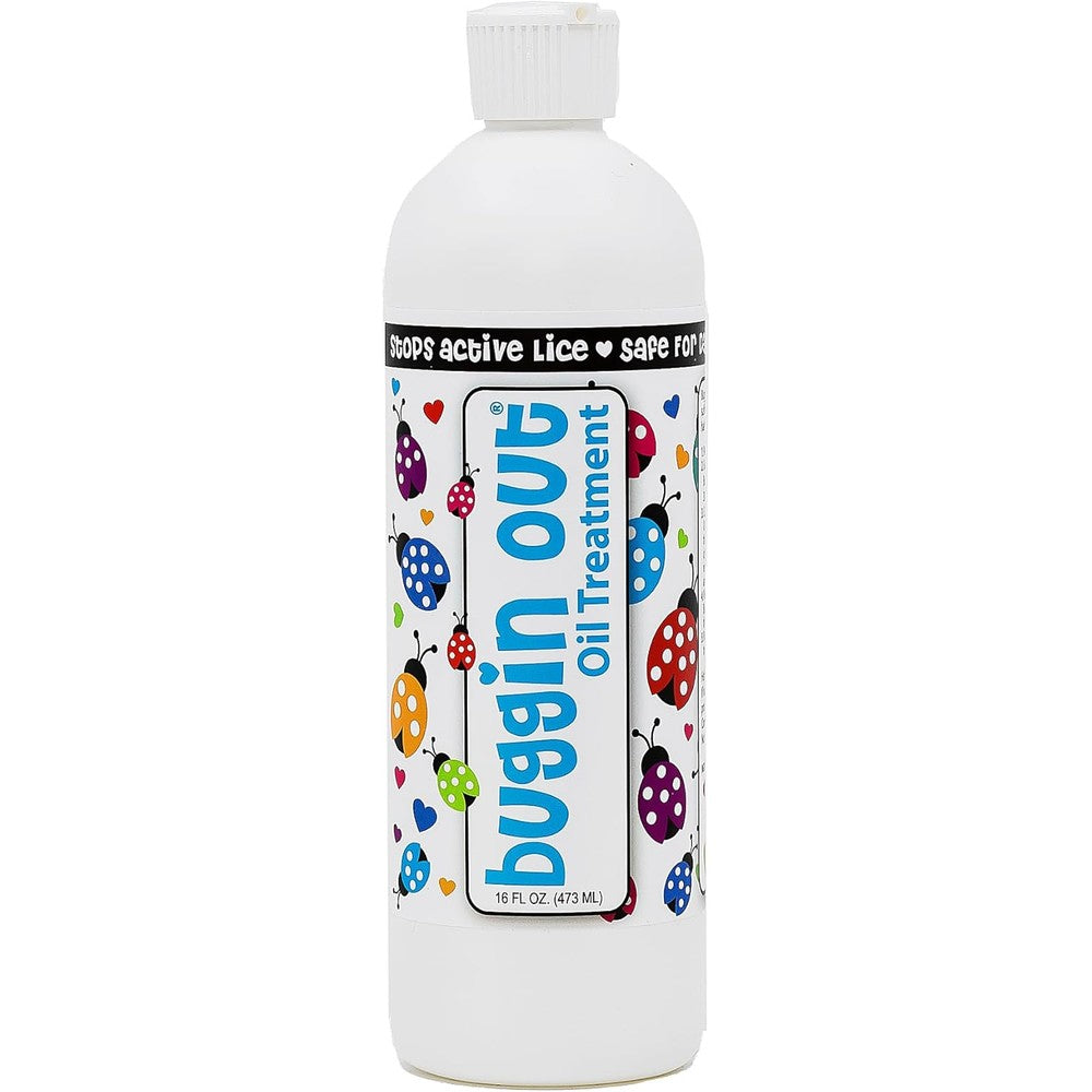 Buggin Out 100 Percent Dimethicone Oil 16 fluid ounce bottle front view