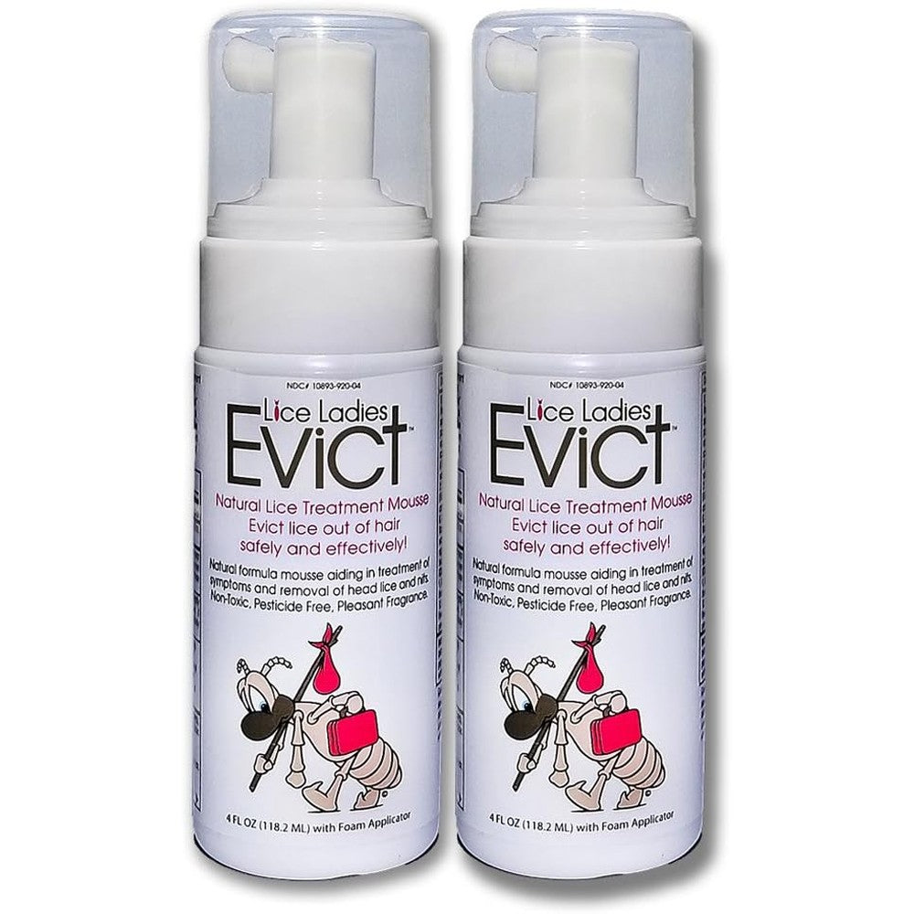 Lice Ladies EVICT foaming mousse front view for professional lice removal.