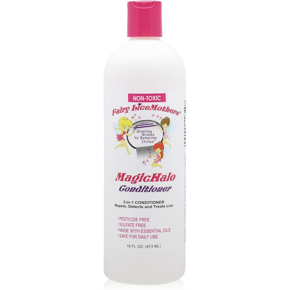 Fairy LiceMothers MagicHalo Conditioner front bottle view for lice prevention.