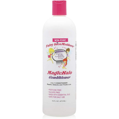 Fairy LiceMothers MagicHalo Conditioner front bottle view for lice prevention.