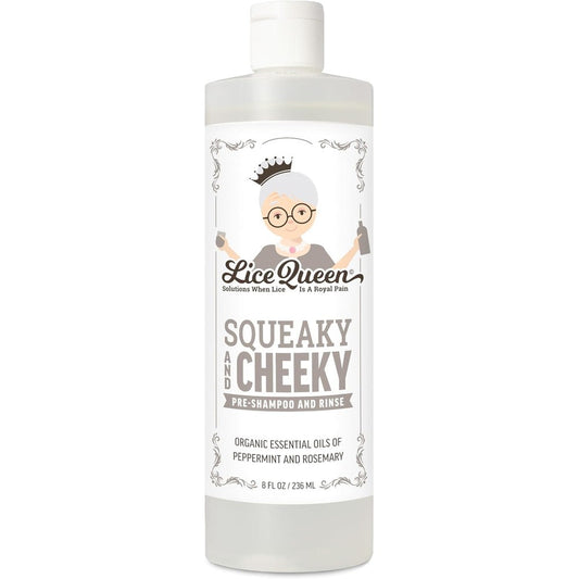 Lice Queen Squeaky and Cheeky After Treatment and Pre-Shampoo front view bottle