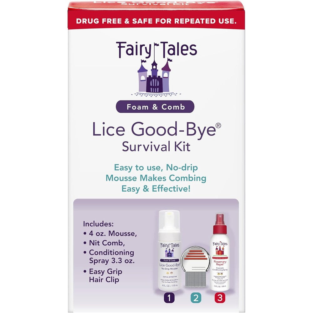 Fairy Tales Lice Good-Bye Survival Kit front view for natural lice treatment.
