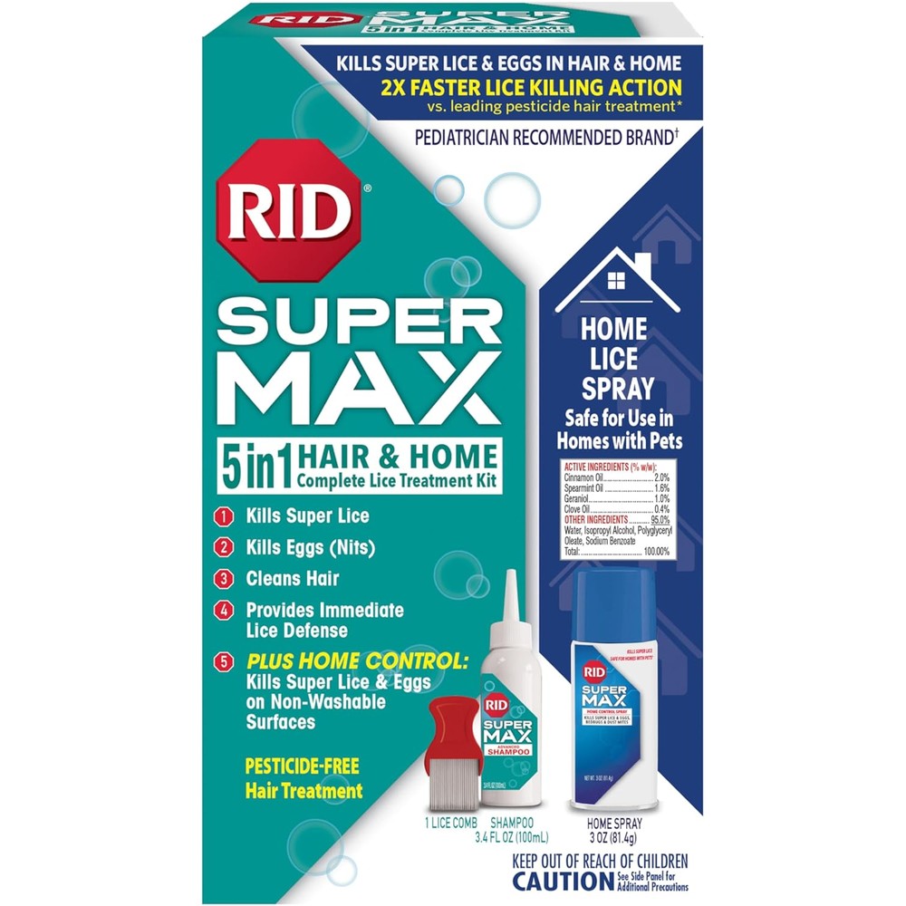 Rid Super Max 5-in-1 Lice Treatment Kit front view package