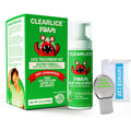 Clearlice extra strength lice treatment kit front view with foam bottle