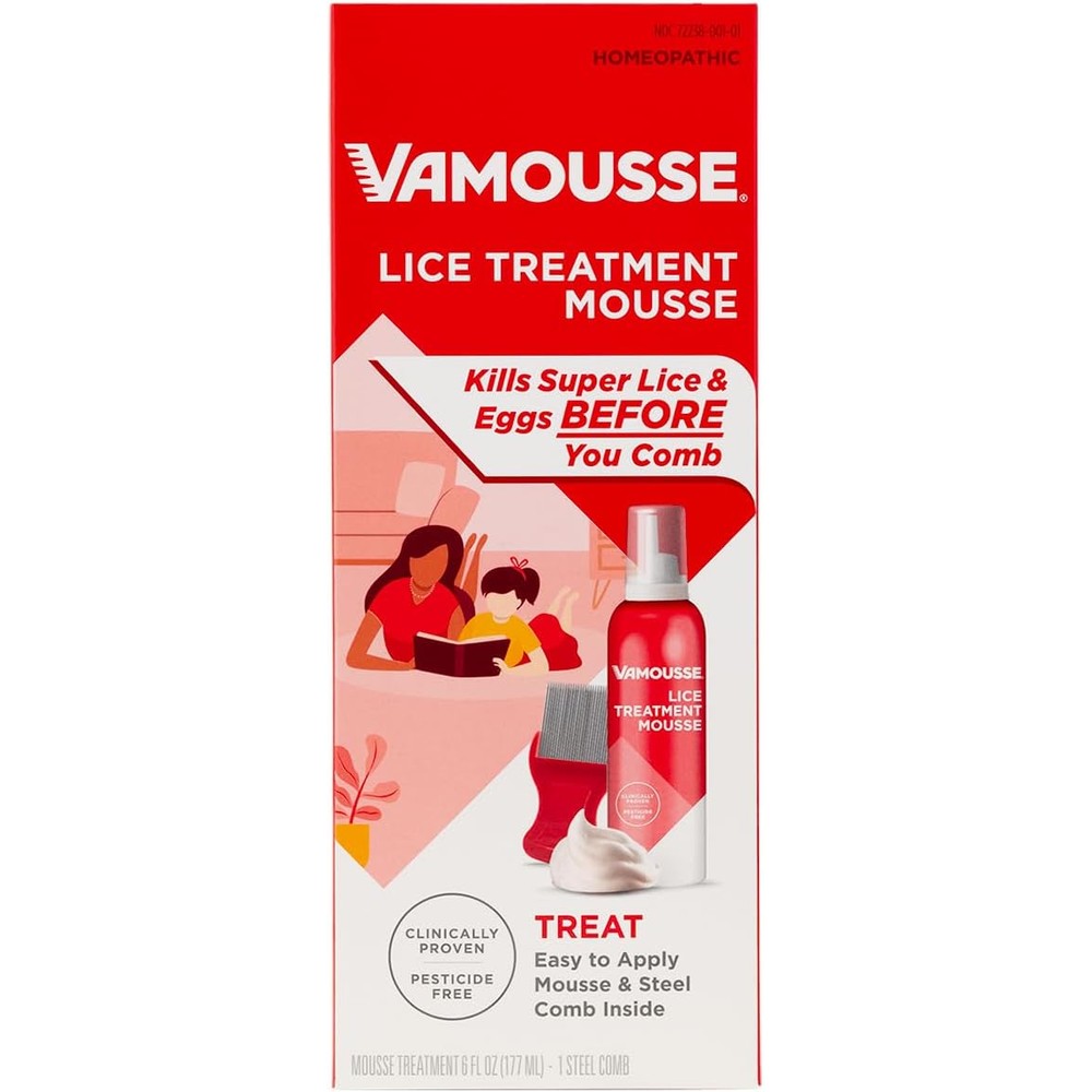 Vamousse Lice Treatment Mousse 6 Fluid Ounce front packaging
