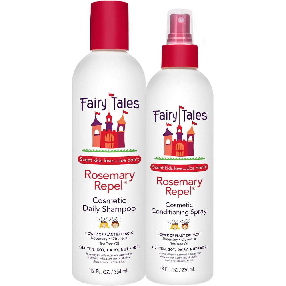 Fairy Tales Rosemary Repel Shampoo and Spray Duo front view for lice prevention