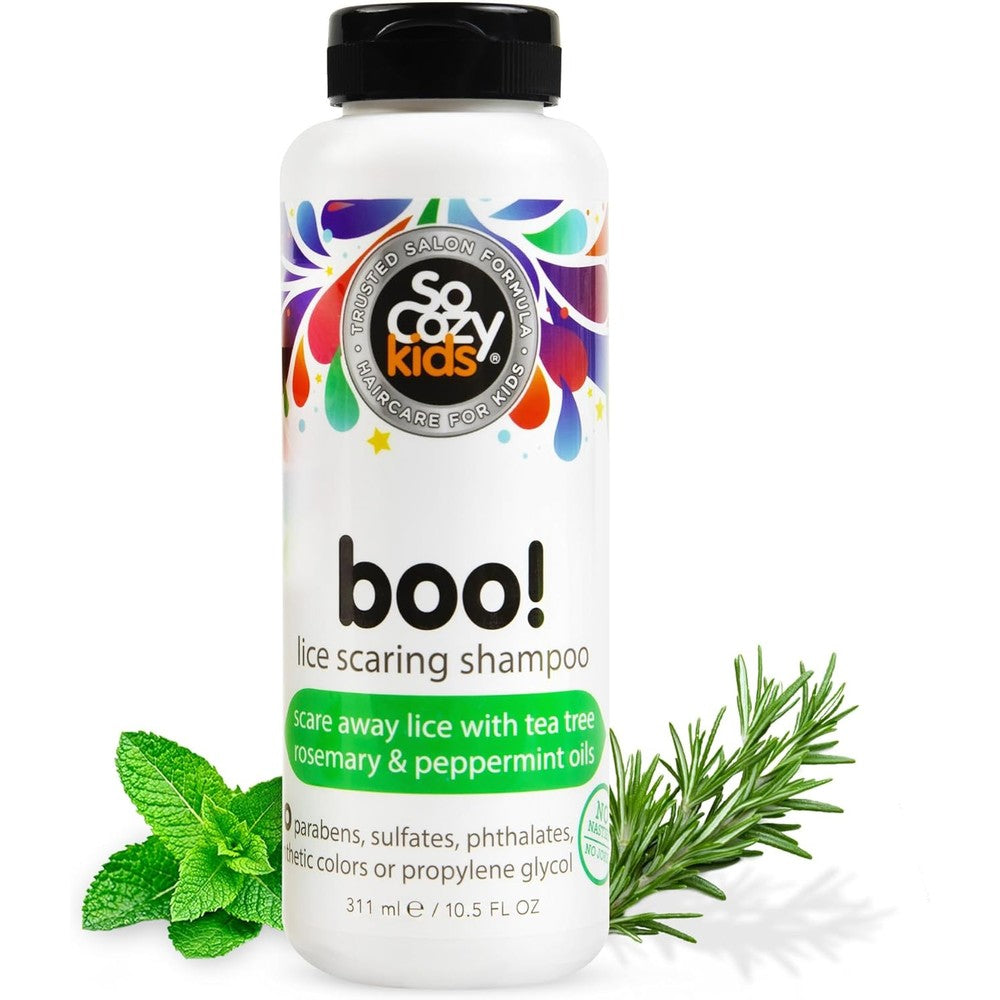 So Cozy Boo Lice Scaring Shampoo front view for kids hair