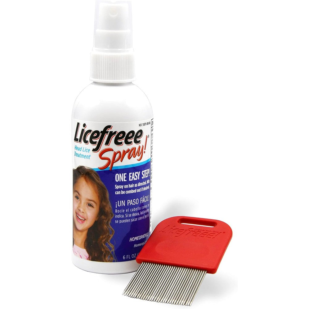 Tec Labs Licefreee Spray 6 Fluid Ounce bottle front view for head lice treatment.