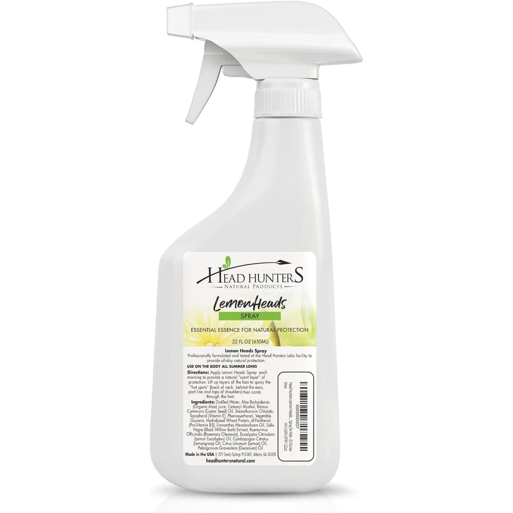 Head Hunters Natural Lice Products Lemon Heads Spray front view lice prevention