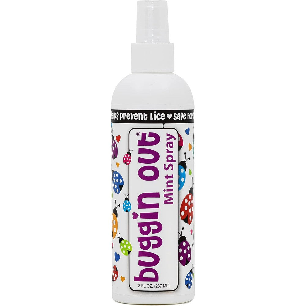 Buggin Out Mystical Mint Spritzer front view natural lice prevention spray