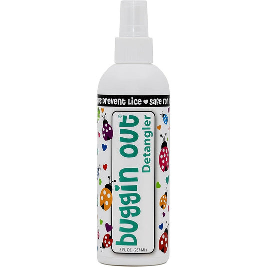 Buggin Out Detangler Spray 8 Ounce front view for lice prevention