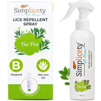 Simplicety Lice Prevention Spray 8 fluid ounce front view for natural hair protection.