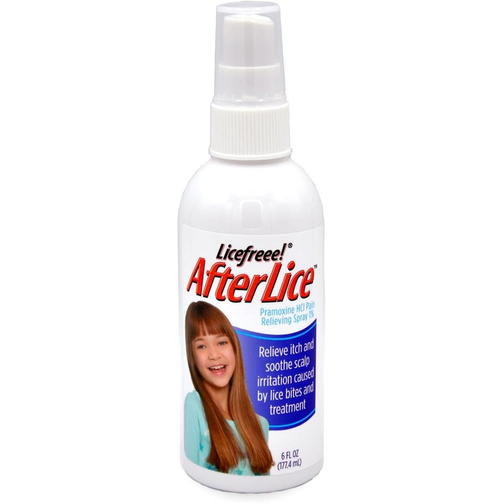 Licefreee AfterLice Pain Relief Spray front view for scalp itch relief.
