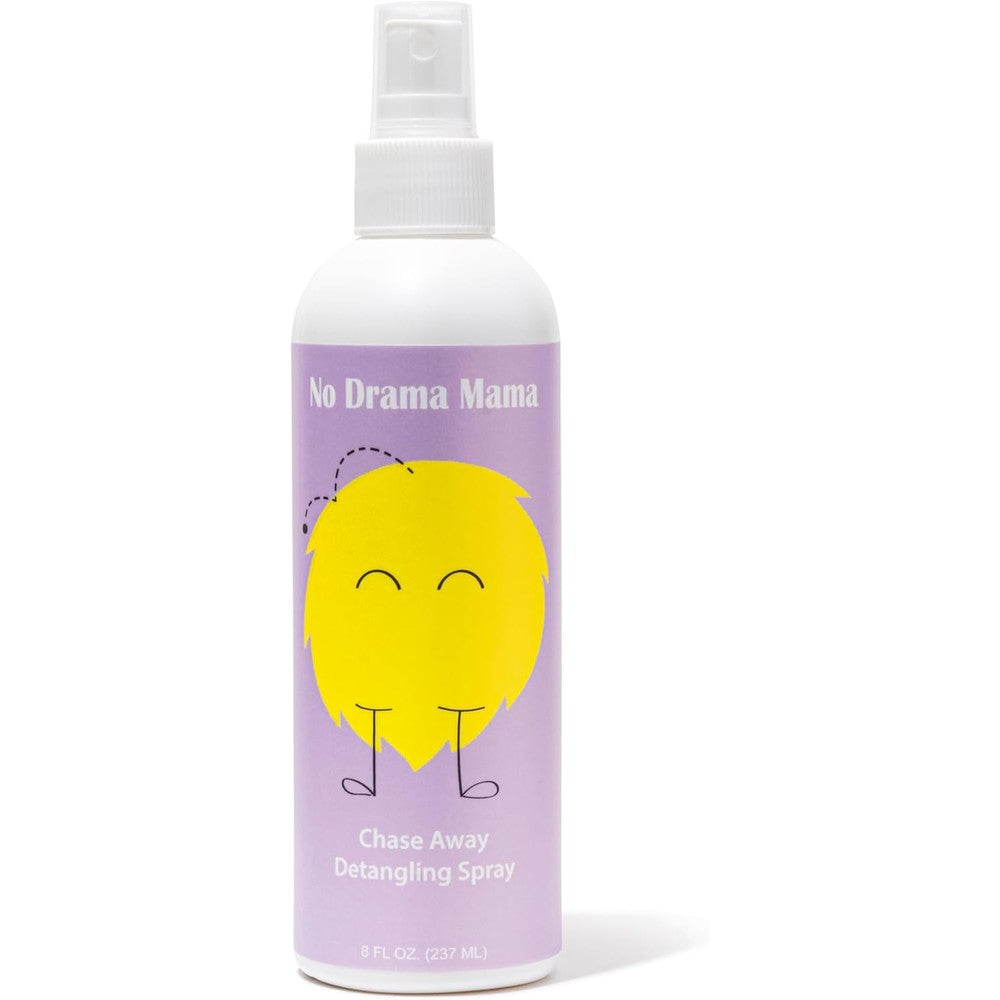 Lice Mamas No Drama Mama Detangling Spray front view for kids hair protection.