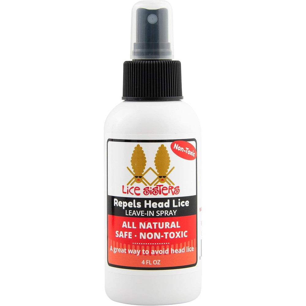 Lice Sisters Repel Lice Prevention Spray front view non-toxic hair repellent.