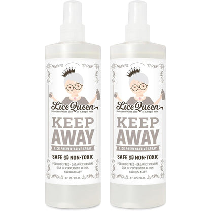 Lice Queen Keep Away Lice Preventative Spray front view of two pack bottles