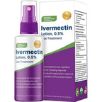 QIFEISHANKA Ivermectin Lotion 0.5 percent head lice treatment purple and white pump tube front view