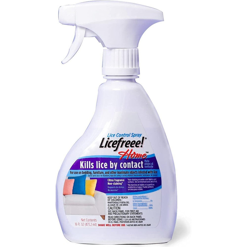 Licefreee Home Lice Control Spray 16 ounce front view for home pest removal.