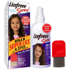 Licefreee Spray Family Size bottle front view for non-toxic lice removal.