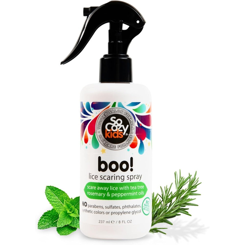 SoCozy Boo Lice Scaring Spray front view 8 fluid ounce bottle