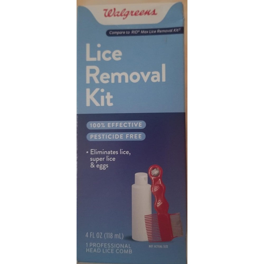 Walgreens Lice Removal Kit front view for professional nit treatment.