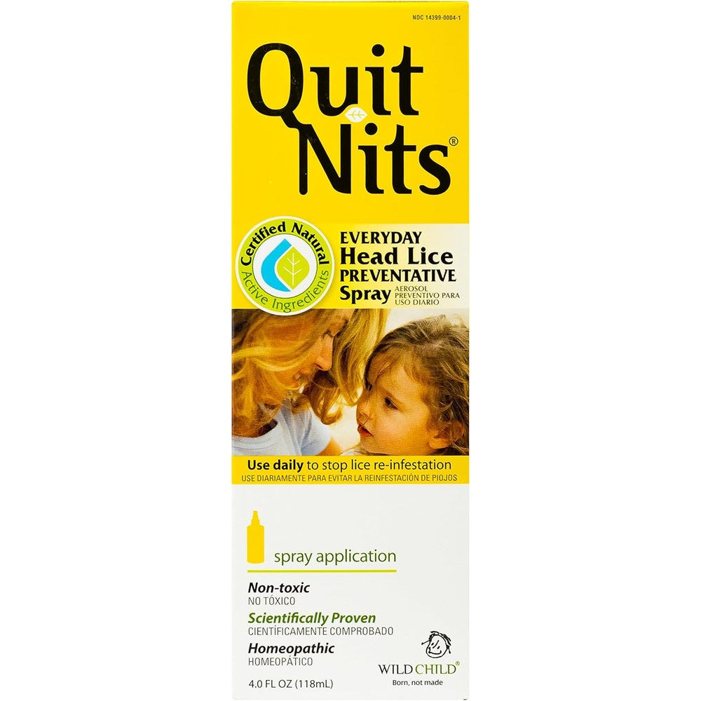 Hyland's Quit Nits Preventative Spray 4 Ounce front view for lice protection.