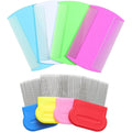 Maitys 8 Piece Flea and Lice Comb Set front view in assorted colors.