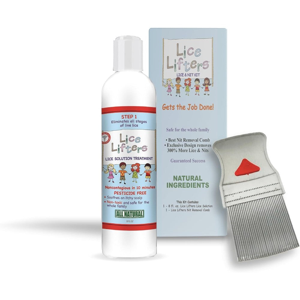 Lice Lifters Lice and Nit Kit front view for professional head lice treatment.