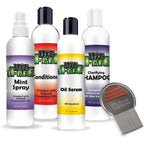 Nit Free Ultimate Care Kit front view containing five bottles and a stainless steel comb
