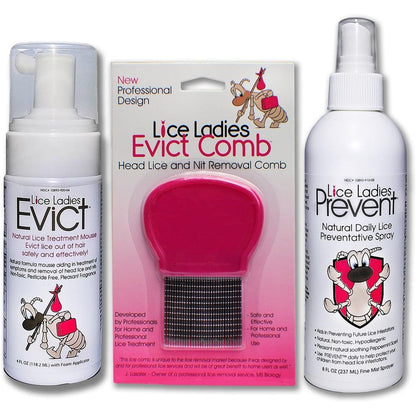 Lice Ladies Kids Lice Treatment Pack front view 3 piece kit