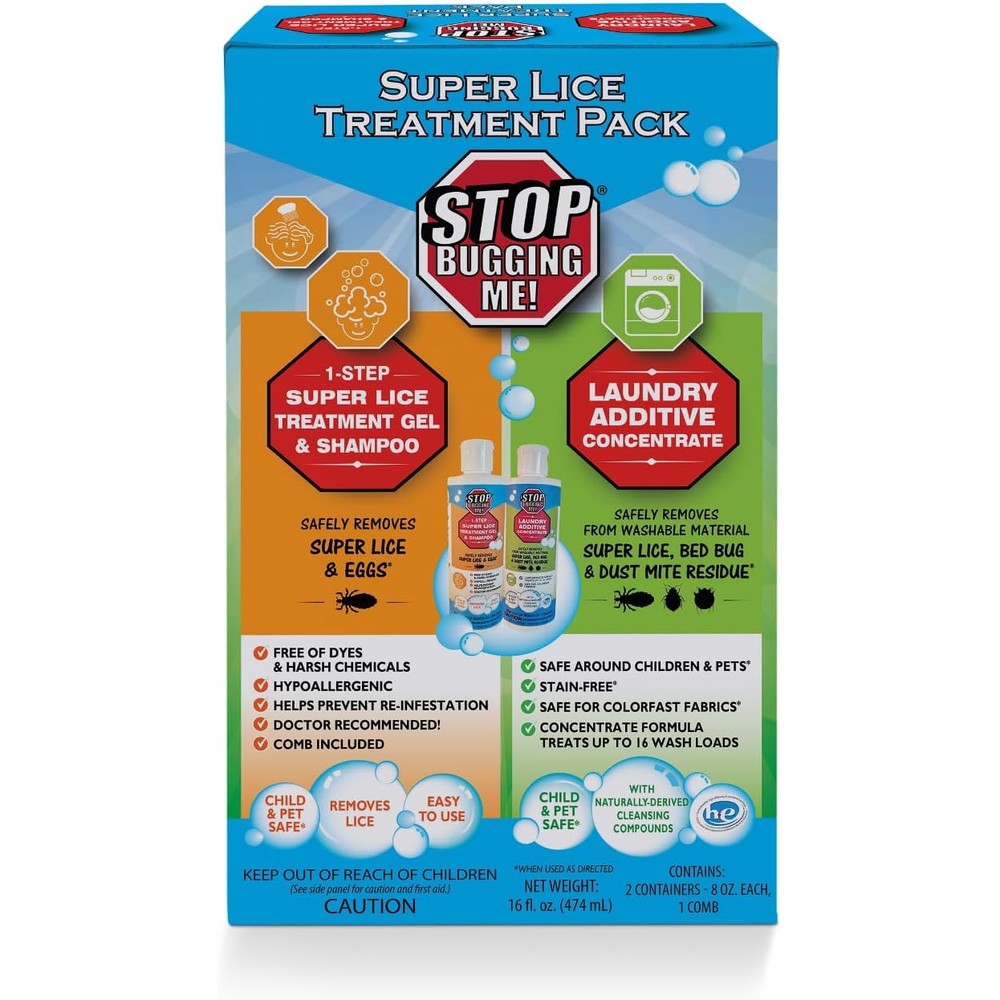 EcoClear Stop Bugging Me Super Lice Treatment Pack front view for lice removal