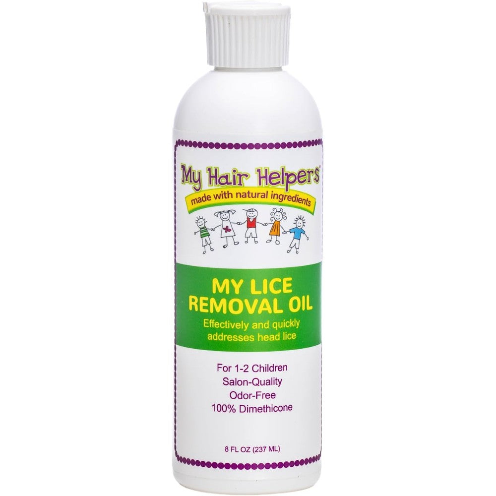 My Hair Helpers Natural Lice Removal Dimethicone Oil front view for head lice treatment