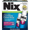 Nix Lice Treatment Family Pack front view showing two bottles and combs.