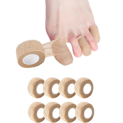 Fizzest broken big toe protectors front view showing khaki elastic bandages.