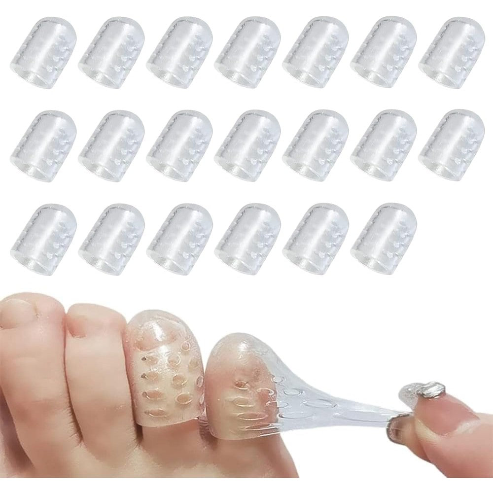 Drokenle silicone toe protectors front view clear gel caps package