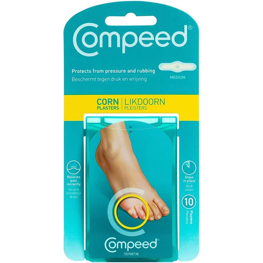 Compeed Advanced Corn Care front view packaging for foot pain relief.