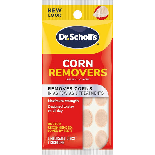 Dr. Scholl's Corn Removers 9 count box front view for foot care.