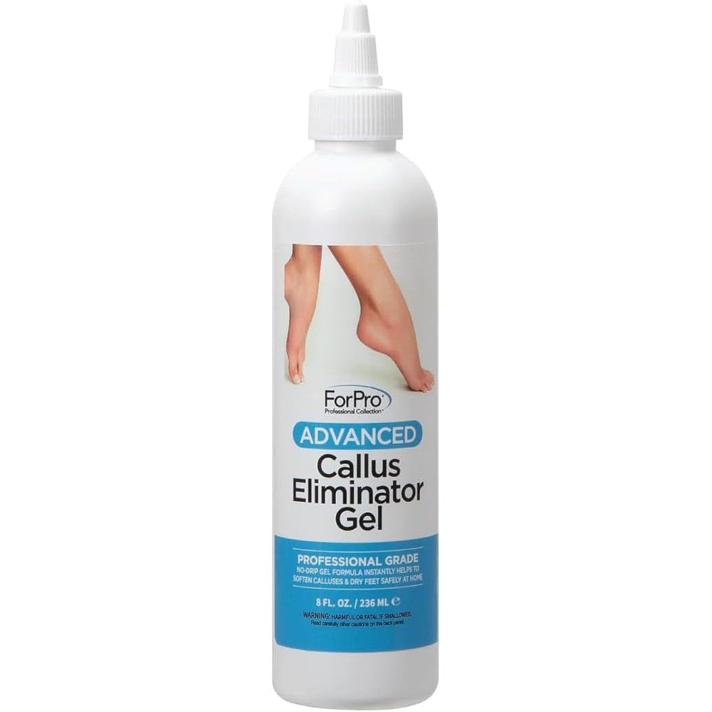 ForPro Professional Collection Advanced Callus Eliminator Gel 8 ounce bottle front view for pedicure treatments.