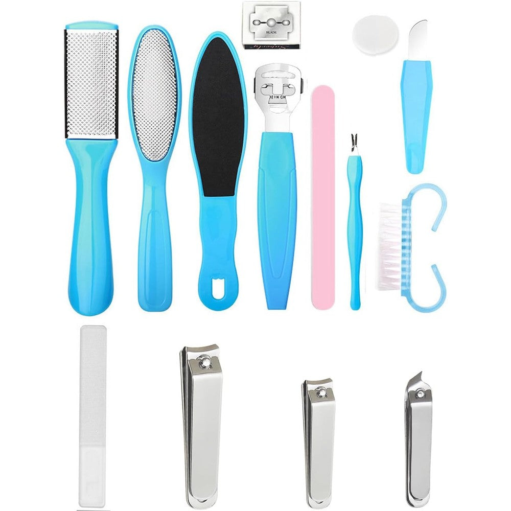 AECW Stainless Steel Pedicure Set front view professional foot care kit