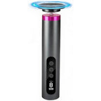 VOOYVEX electric foot callus remover front view showing the sleek black finish and digital LED speed indicator screen