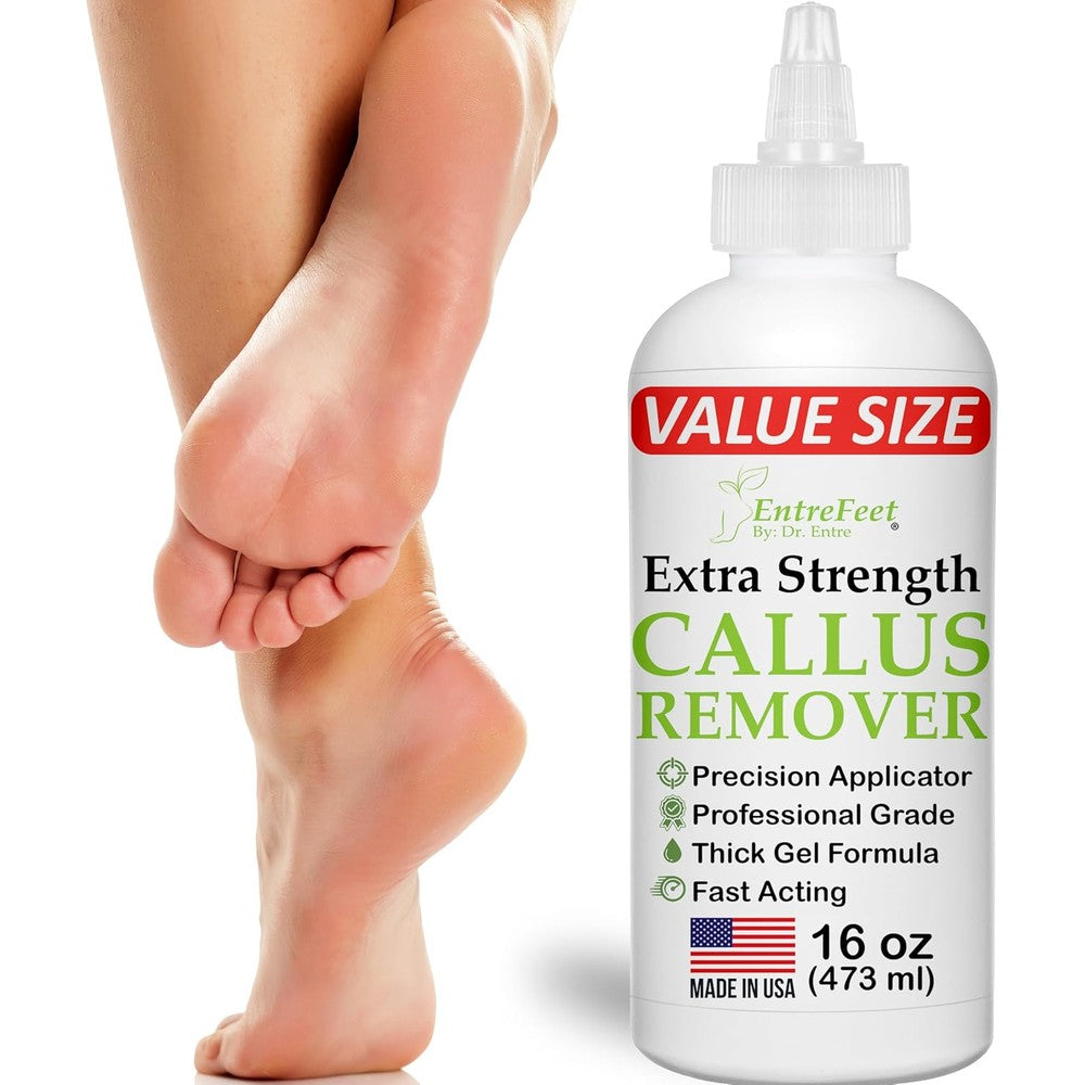 Dr. Entre's Extra Strength Callus Remover Gel front view of sixteen ounce bottle
