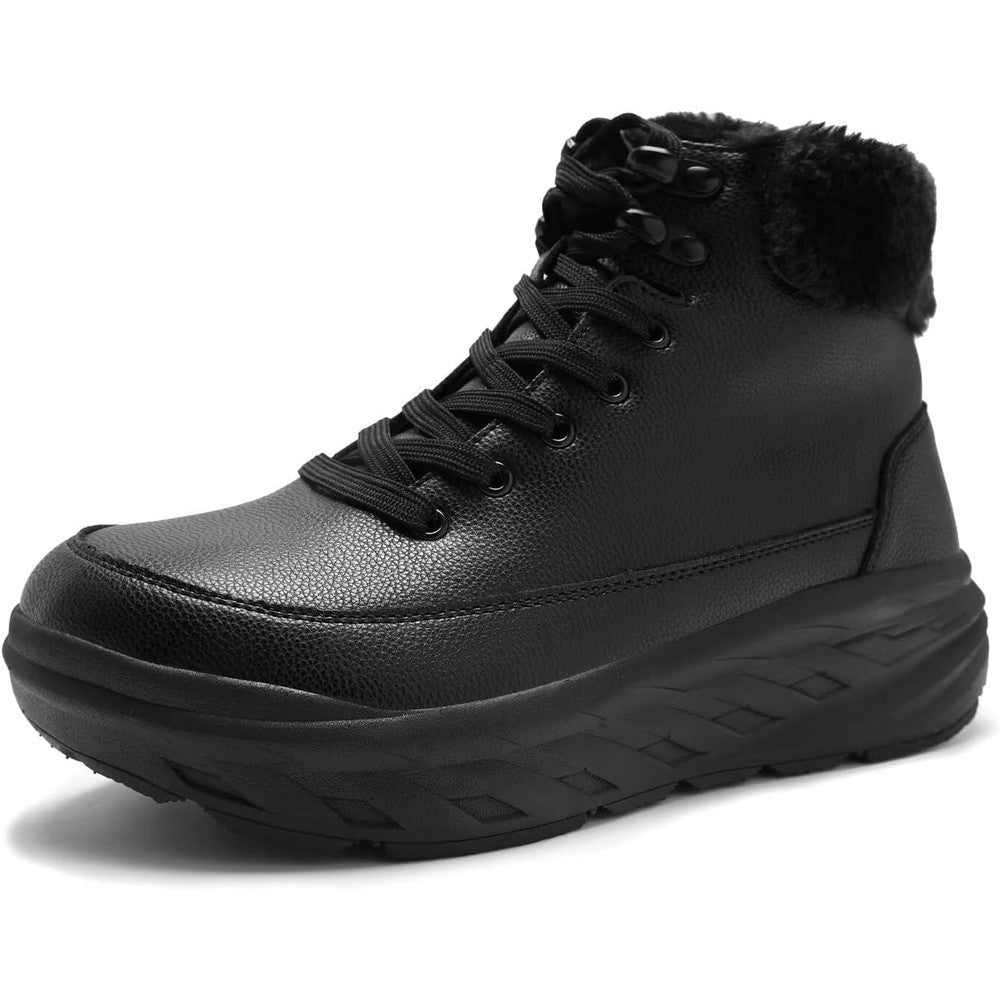 OrthoComfoot Women's Orthopedic Diabetic Winter Boots front view with lace-up detail.